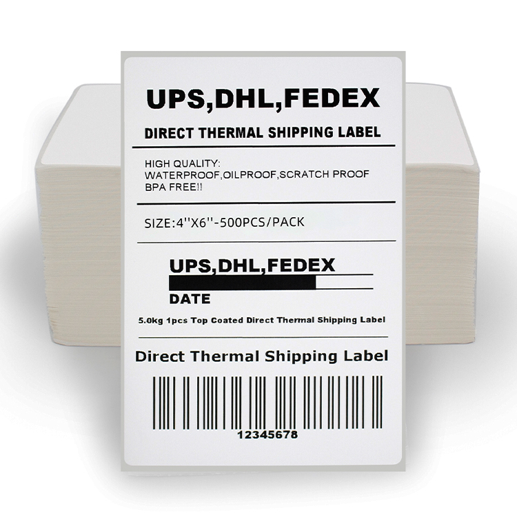 4" x 6" Fanfold Direct Thermal Address & Shipping Labels UPS, USPS, FedEx,DHL Compatible for Zebra, Eltron, Neatoscan,Rollo