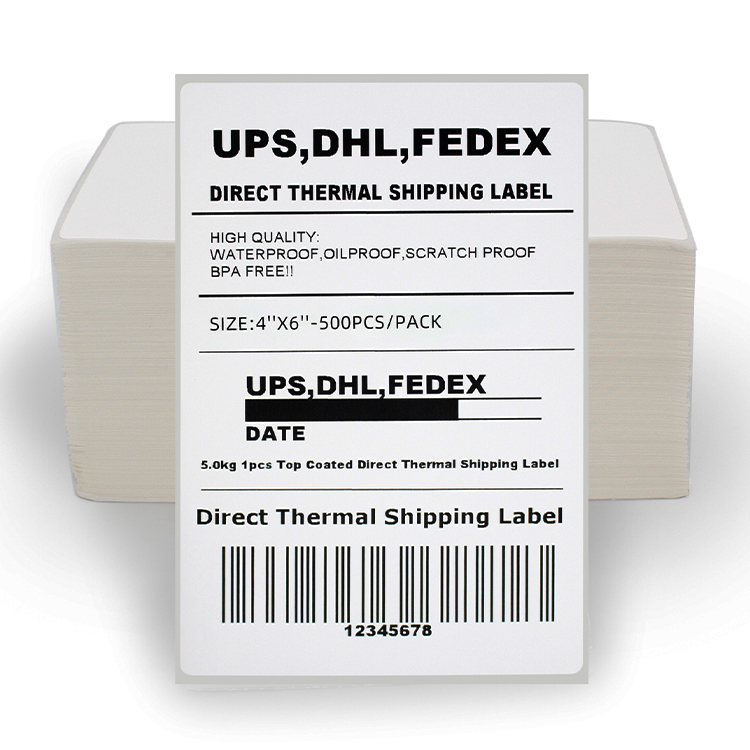 4" x 6" Fanfold Direct Thermal Address & Shipping Labels UPS, USPS, FedEx,DHL Compatible for Zebra, Eltron, Neatoscan,Rollo