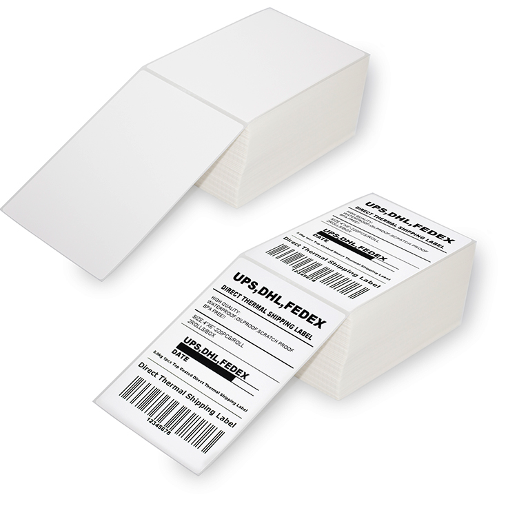Fanfold 4" x 6" Perforated Direct Thermal Address Shipping Labels