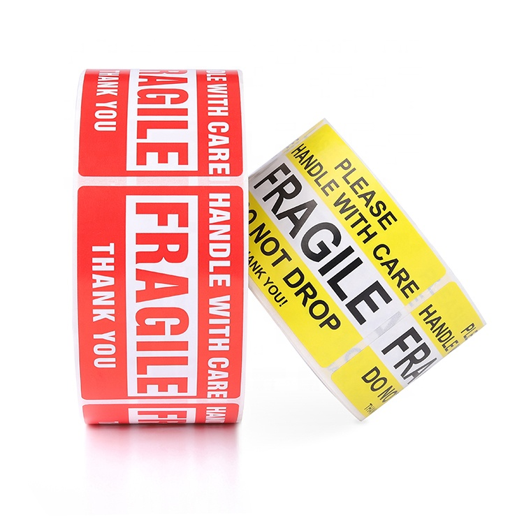 Custom Printing Warning Shipping label Fragile Stickers 3x2",3x5", 4x2" Handle With Care Warning Stickers