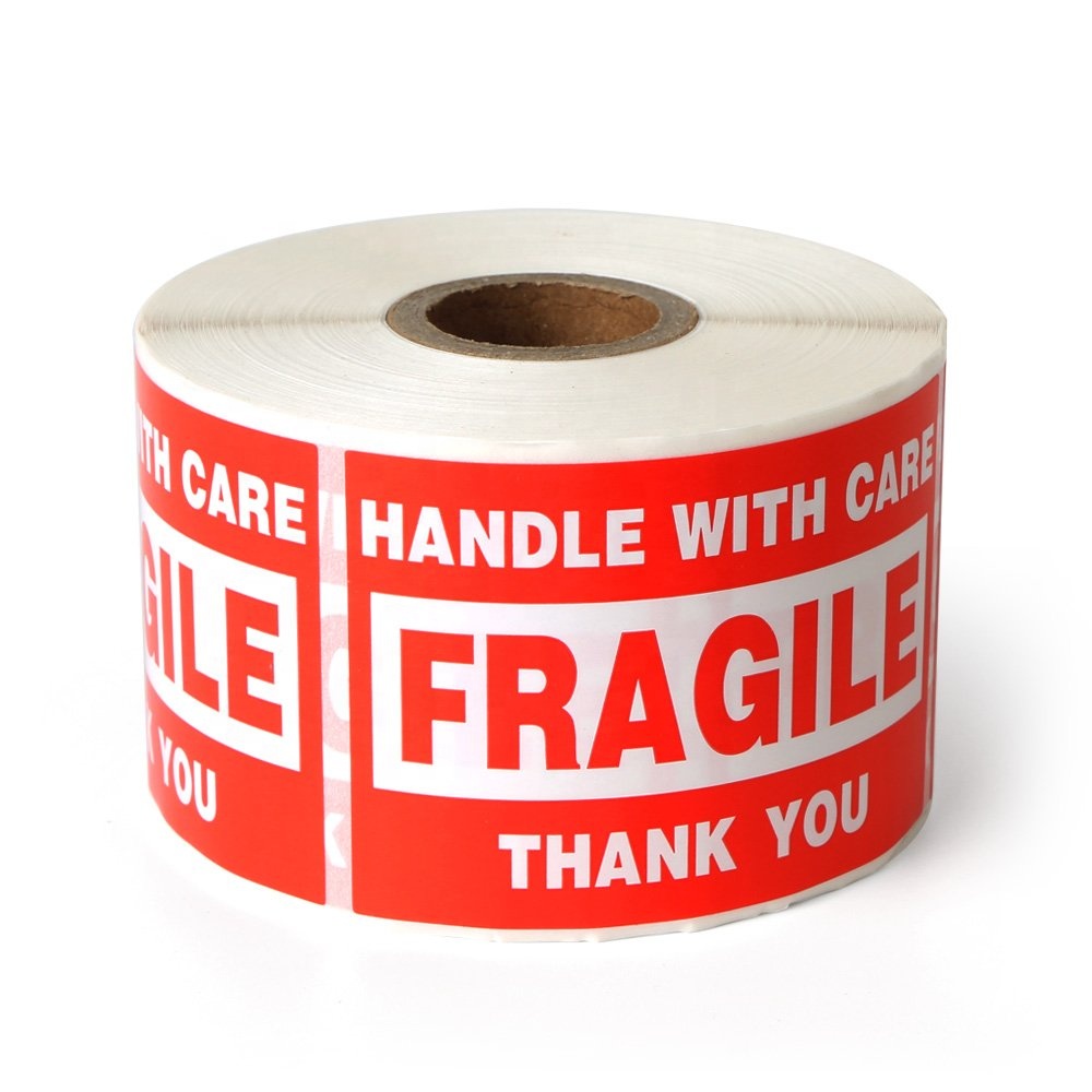 OEM Logo Printing Thermal transfer Warning Sticker Shipping Labels art paper adhesive printed label roll