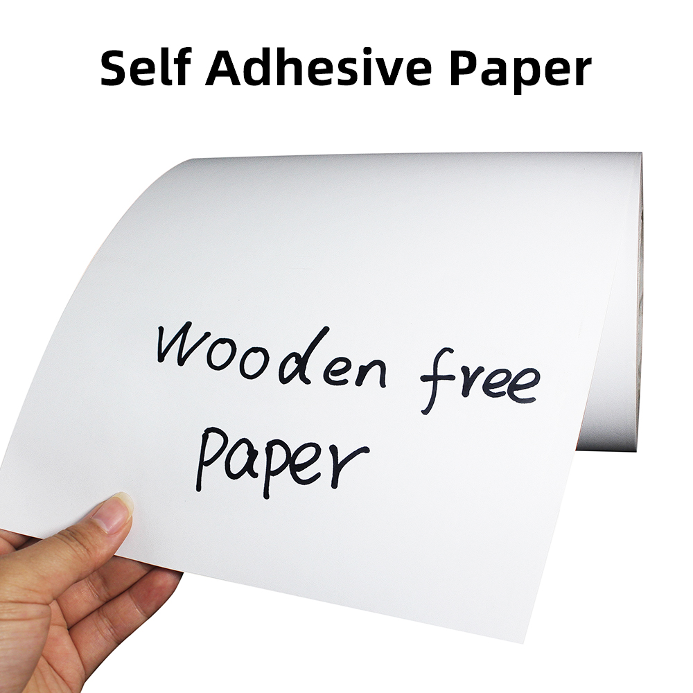 Woodfree written paper Hot-melt Acrylic glue CCK liner self adhesive paper A4 sticker thermal jumbo label roll
